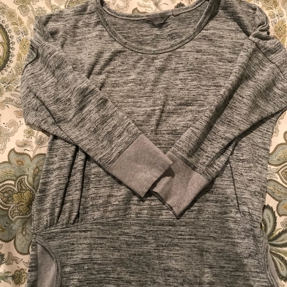 Athleta Banded Waist Knit Top Drop Shoulder Size L